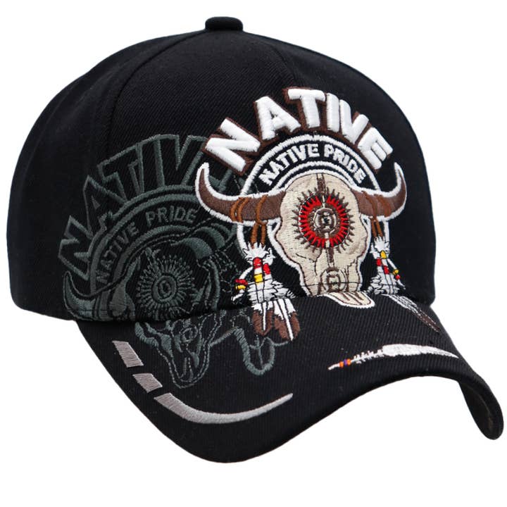 Cap Zone - Wholesale Baseball Cap - Unisex - Native Pride Tribal Longhorn Bull Baseball Cap