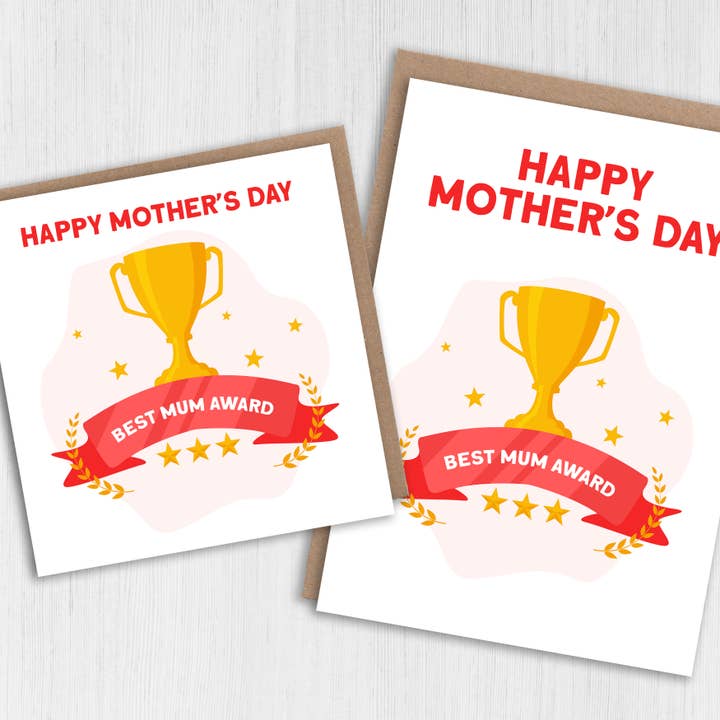Prints With Personality – wholesale Mother’s Day card – Mother's Day card: Best mum/mom award (Size A6/A5/A4/Square)