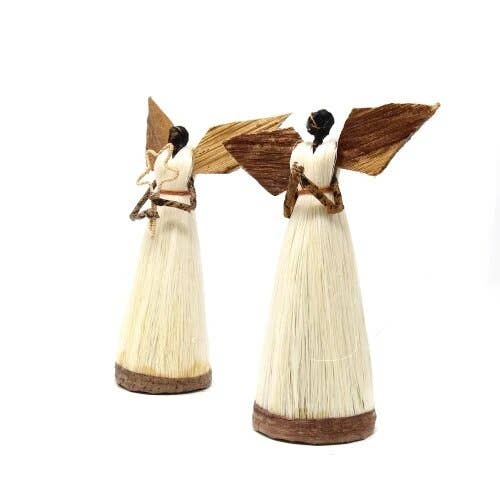 Global Crafts - Wholesale Decorative Figurine - Set of Two Standing Sisal Angels - Devotional3