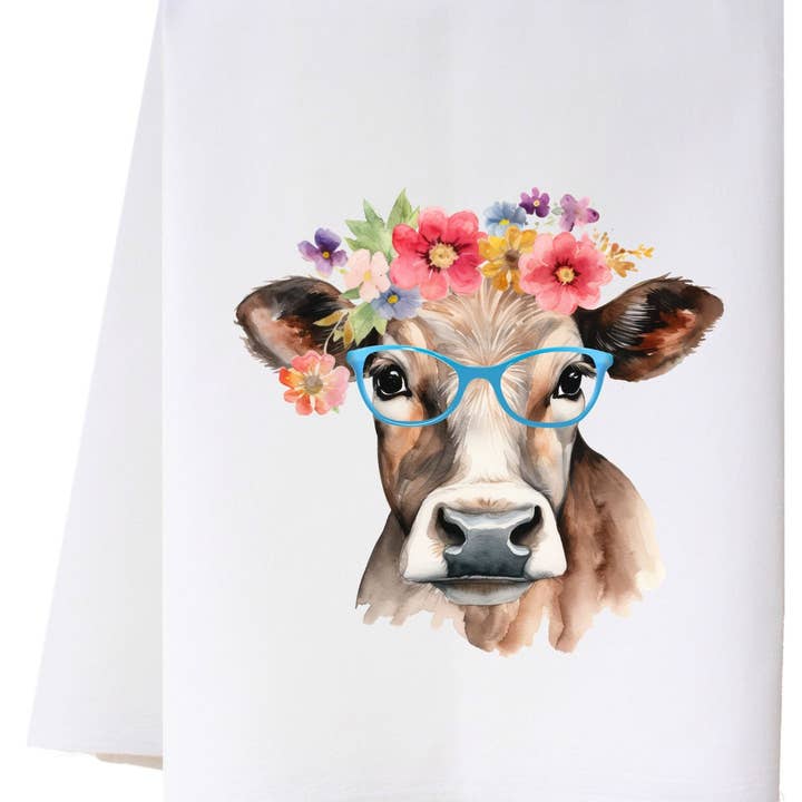 Torchon de cuisine Bessie la Vache pour la vente par Cora & Pate