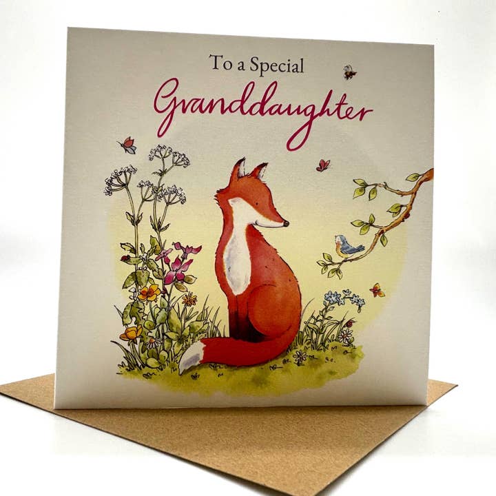 Birthday Card - Fox Granddaughter Birthday for wholesale by Ink and Snail Limited