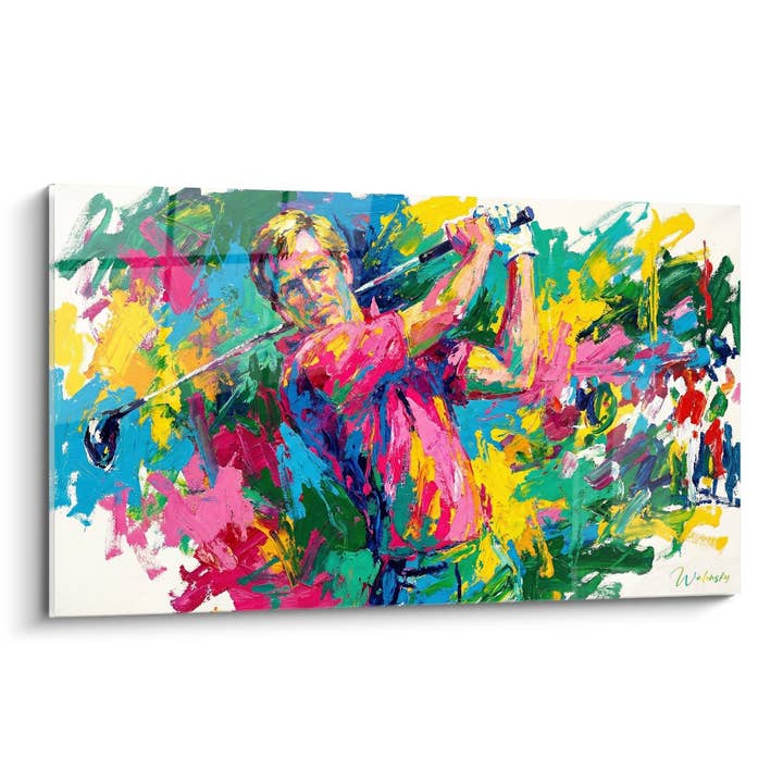 Colorful Golfer Swing Painting - Emotion of the Drive - Golf Edition for wholesale by Walensky