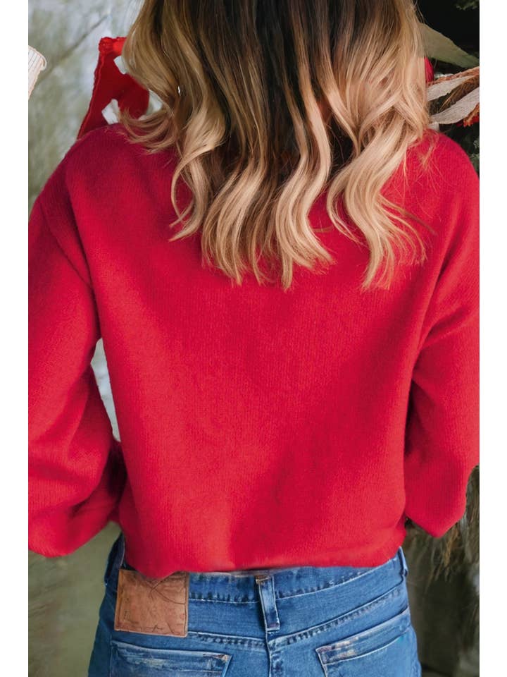 Little Daisy Closet - Wholesale Knit Sweater - Women's - LDC Pearl Beaded Merry Casual Sweater