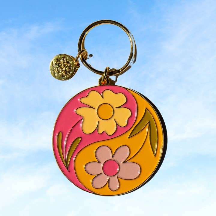 Llavero floral Yin Yang para venta al por mayor de Sunthing Studio