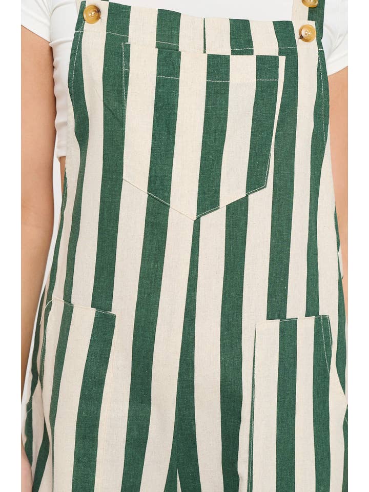SM WARDROBE - Wholesale Overalls - Women's - CLASSIC STRIPES PRINT OVERALLS