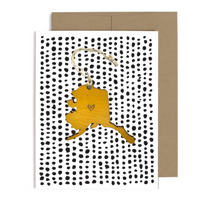 Alaska Heart Ornament w/Card for wholesale by SnowMade