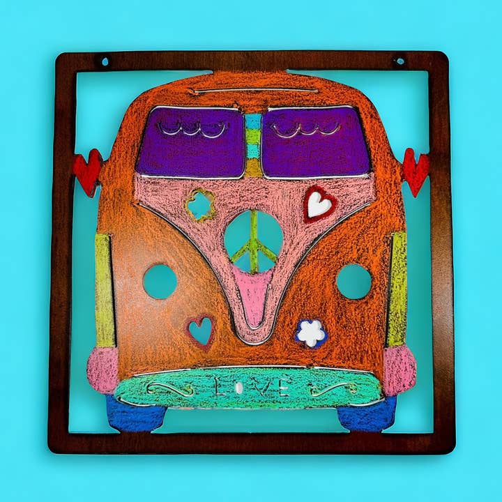 VW Bug Wall Sign Hippie gifts teen girl dorm room nursery for wholesale by Whimsies