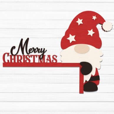 🎄 Christmas Gnome Door Hanger – Merry Christmas Sign for wholesale by Burnt Ember
