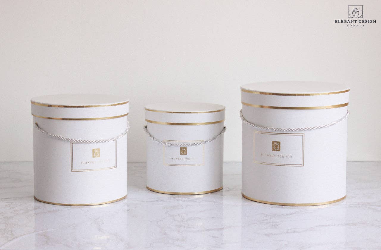 Elegant Design Supply - Wholesale Gift Box - Round "Flowers for you" Hat Flower Box19