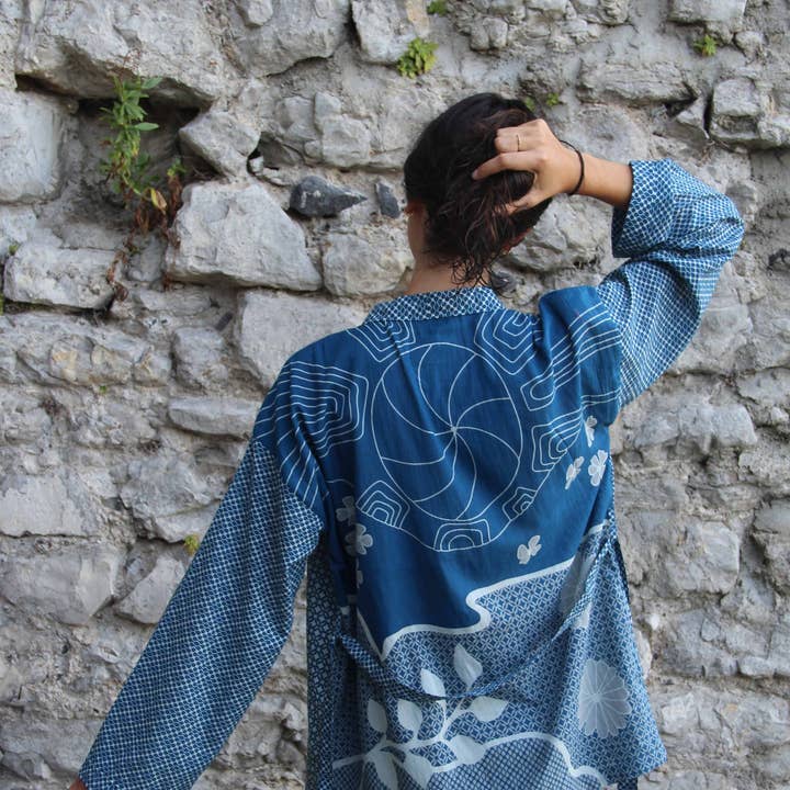 Les Belles Vagabondes - Wholesale Kimono - Women's - Natsunohi Marine Kimono