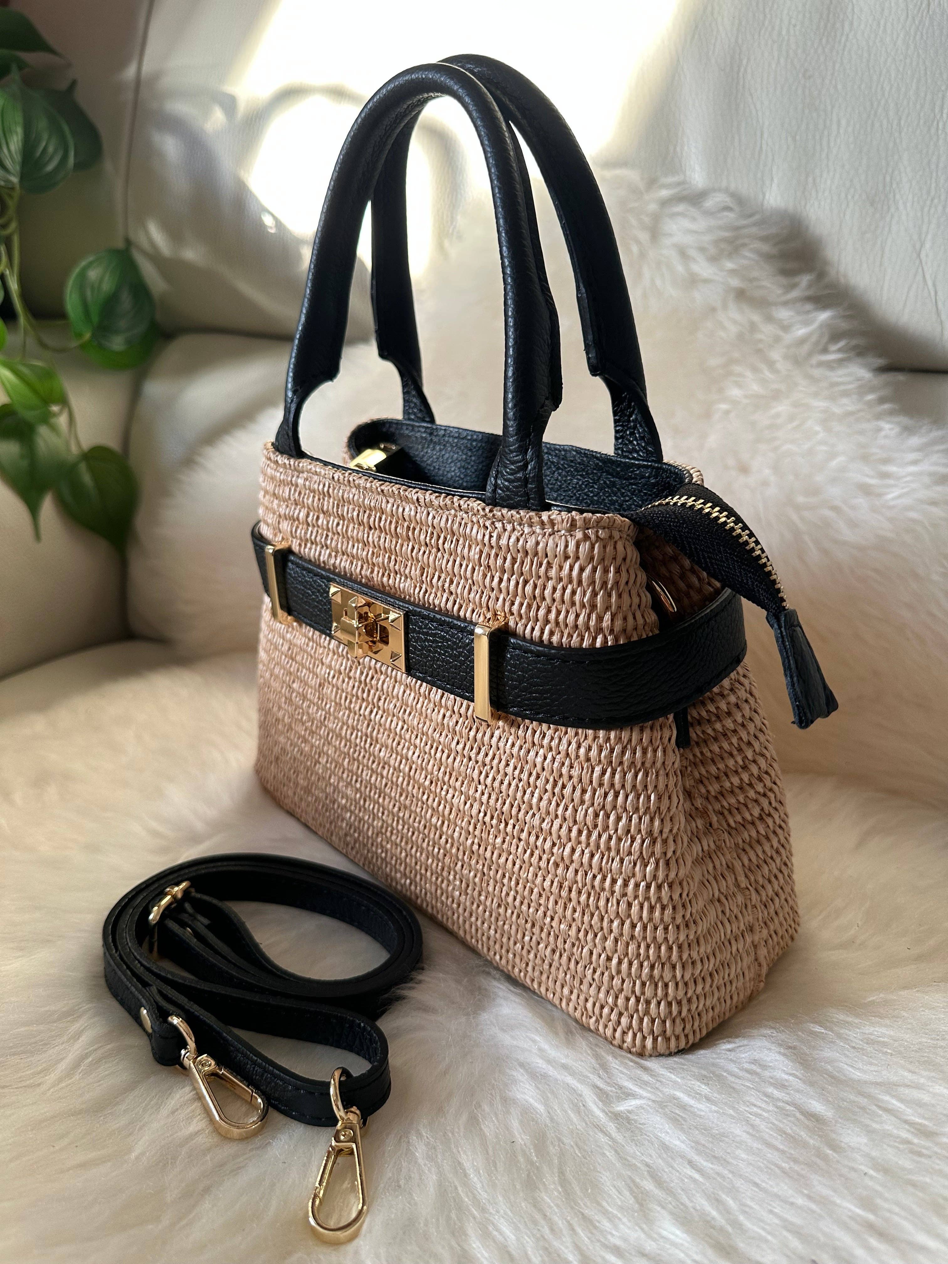 Zhade - Wholesale Top Handle Bag - Women's - BAHAMAS - Genuine leather and raffia6