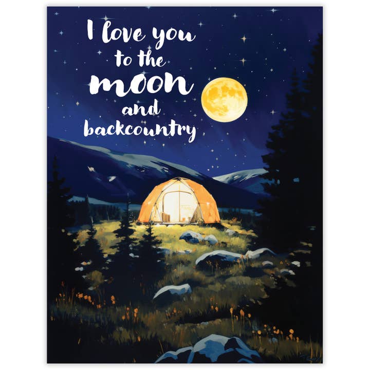 Waterknot - Wholesale Love Card - Moon and Backcountry – Recycled Love Card for Backpackers