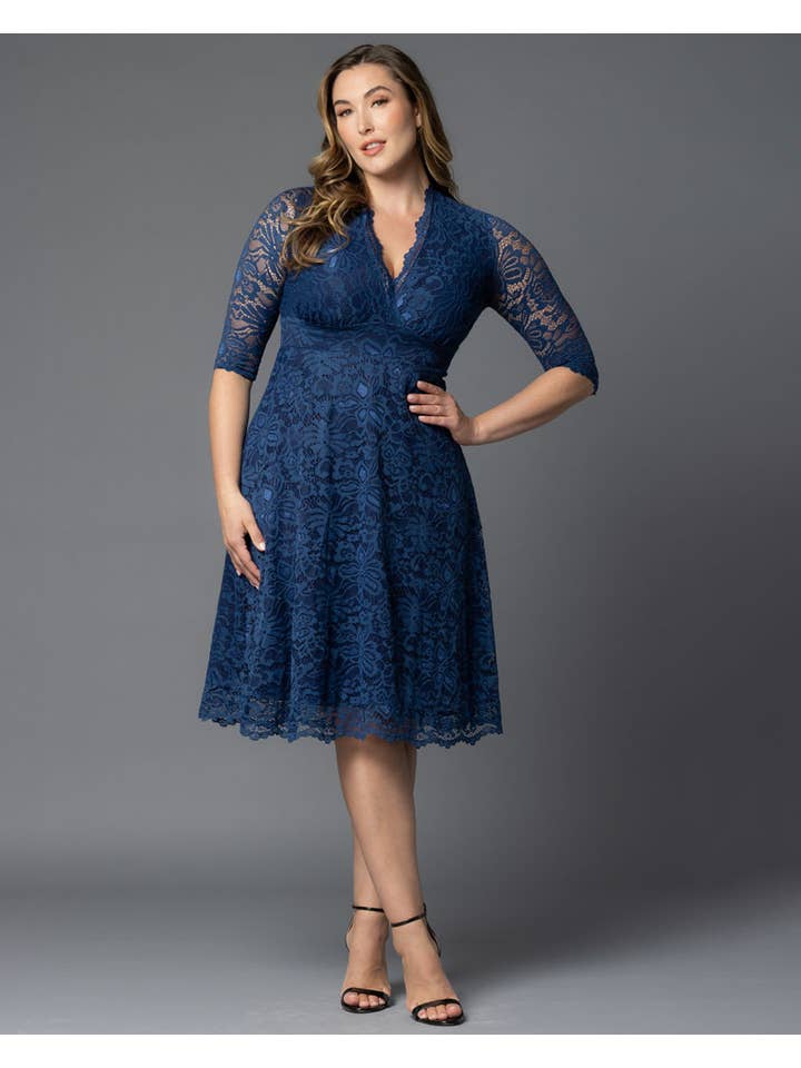 Kiyonna - Vente Robe – femme - Robe cocktail Mademoiselle en dentelle - Taille plus