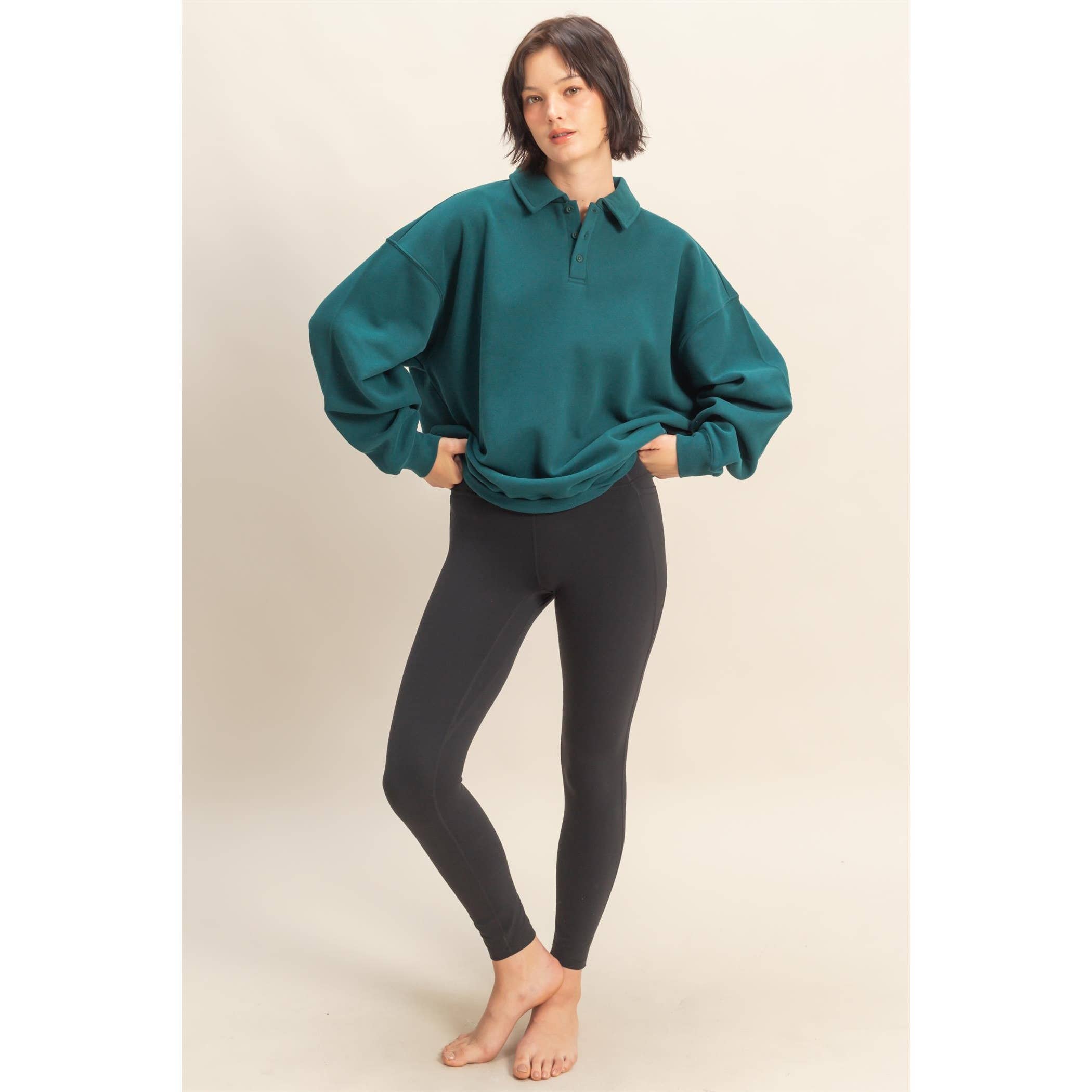 HYFVE - Wholesale Sweatshirt - Women's - Oversized Polo Collared Pullover11