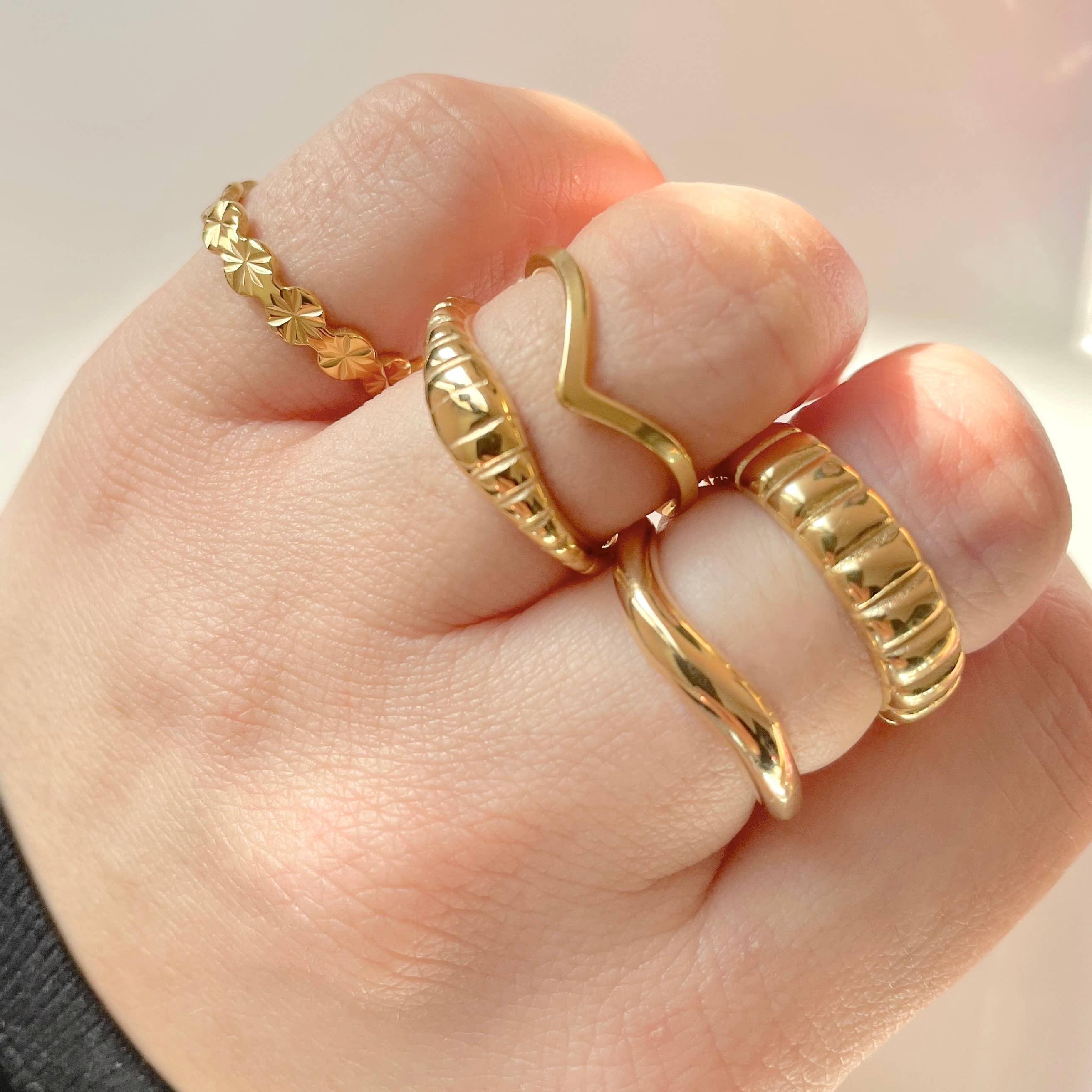 Blueyejewelry – wholesale Band/stacked ring – Gold Stacker Rings - Tarnish-free Dainty and Bold Rings19