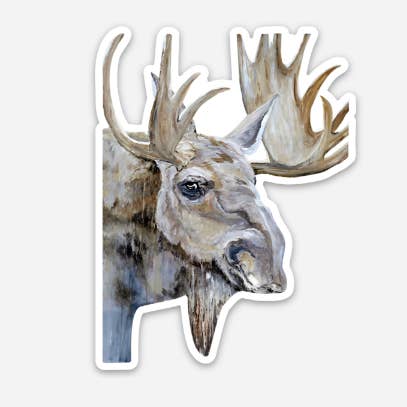 Autocollant découpé à la forme - « Moose » pour la vente par Shirley Kay Art