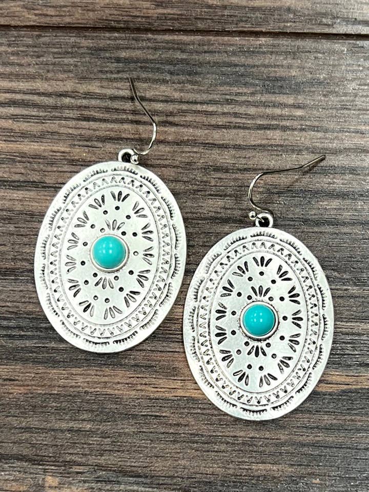 720815, Brincos Concho Turquesa por atacado de ISAC Trading Inc