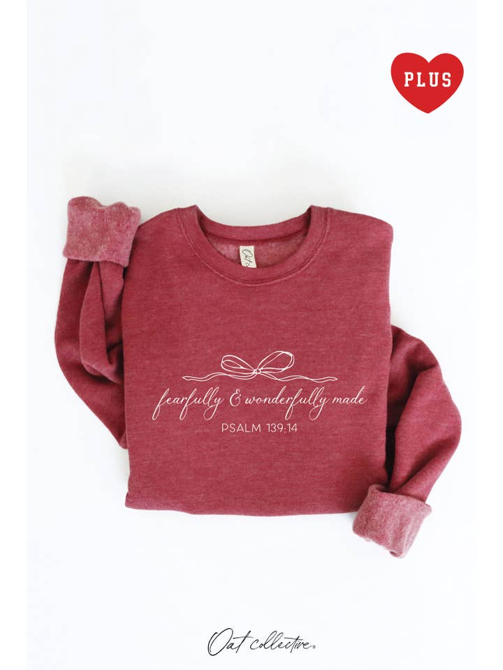 OAT COLLECTIVE - Wholesale Graphic Sweatshirt - Women's - FEARFULLY AND WONDERFULLY Plus Graphic Sweatshirt10