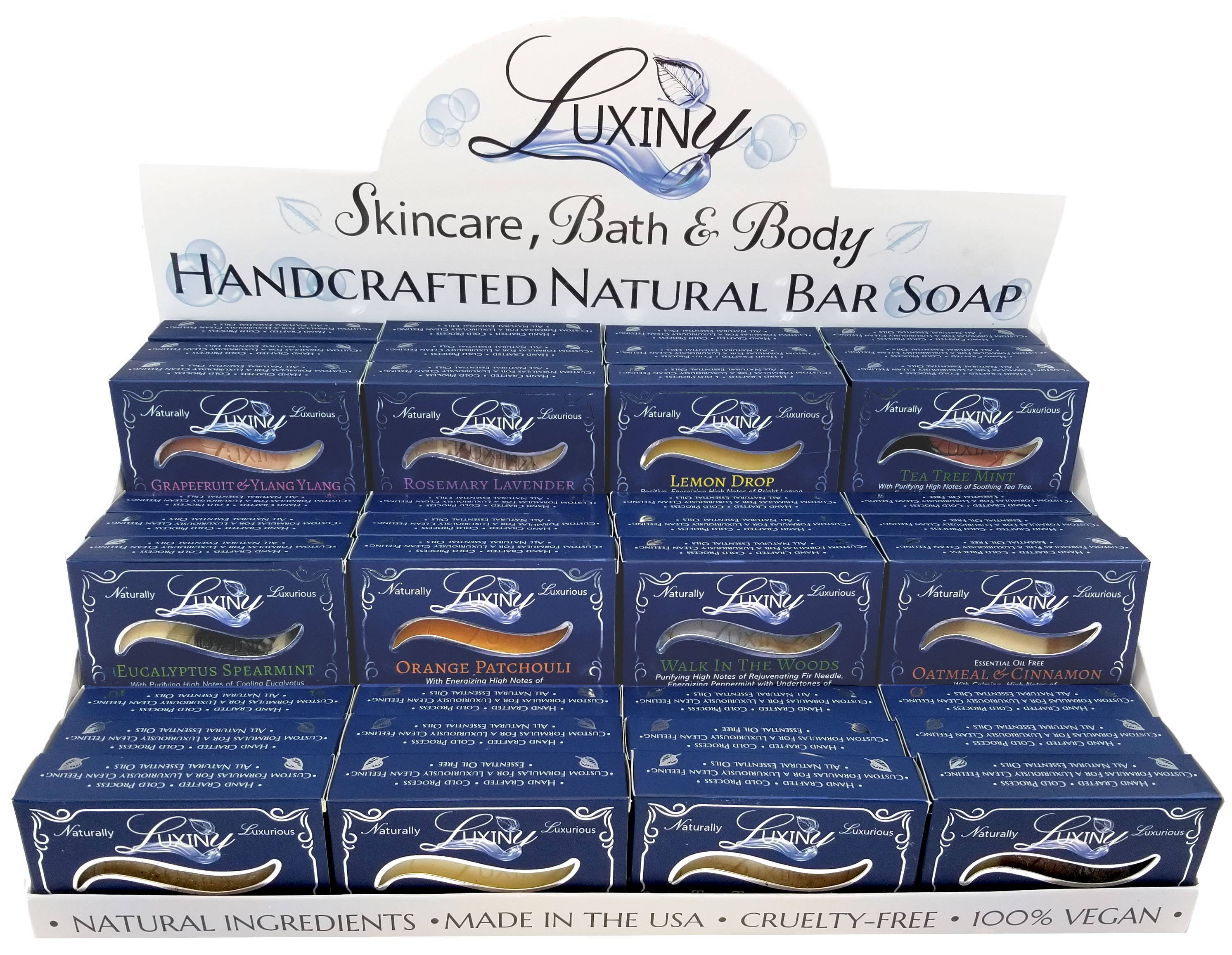 Luxiny Products - Luxurious Bath and Body - Wholesale Bar Soap - Bundle SOAP (36) Display Box with 36 Count Soap Bars0