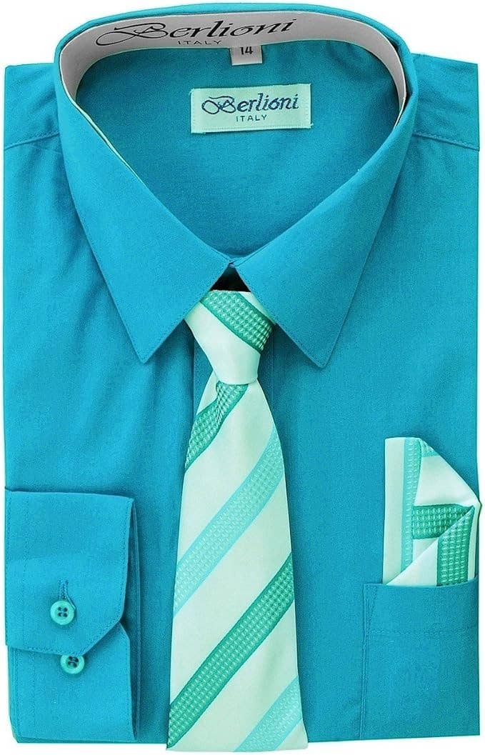 iGirlDress - Wholesale Top & Pant Set - Kids - Mystery Box – Boys’ Solid Dress Shirt & Tie Set (20 Pieces) 6