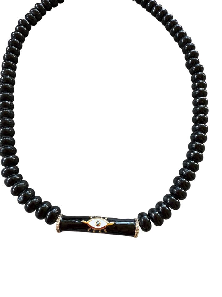 Black Beaded with Eye Tube Center for wholesale by Sonya Renee Jewelry