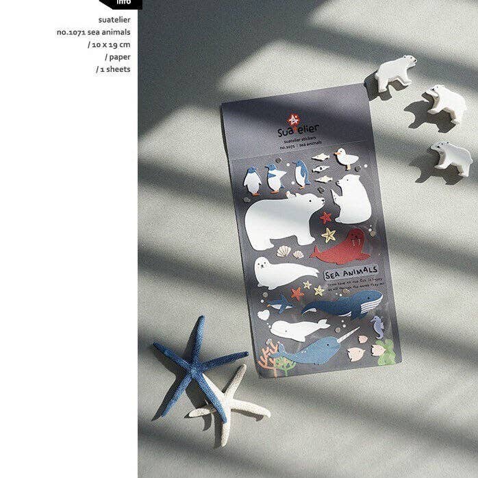 LULUFUNSTUDIO – Adesivo por atacado – Suatelier | Animais Marinhos1