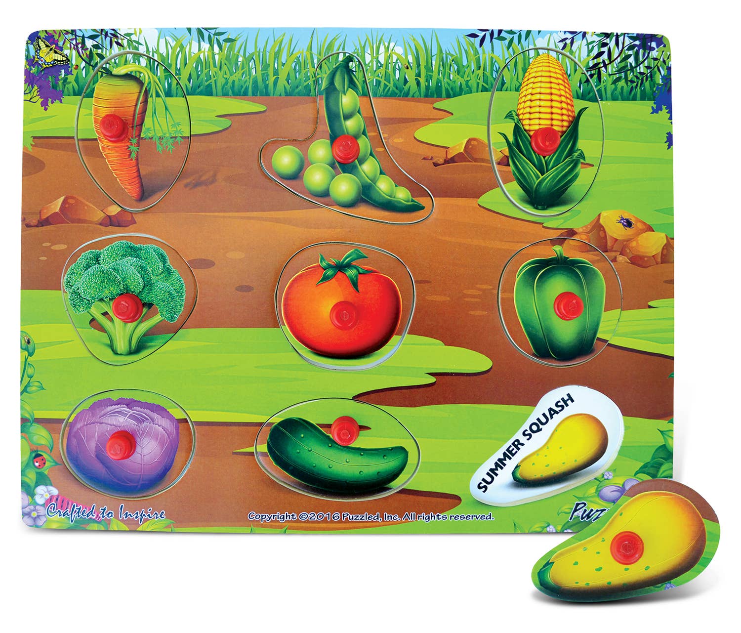 Cota Global - Wholesale Puzzle - Kids - Peg Puzzle - Vegetables0