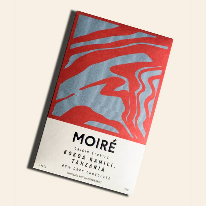 MOIRÉ - Wholesale Chocolate Bar - ORIGIN STORIES Kokoa Kamili, Tanzania 68% Dark Chocolate