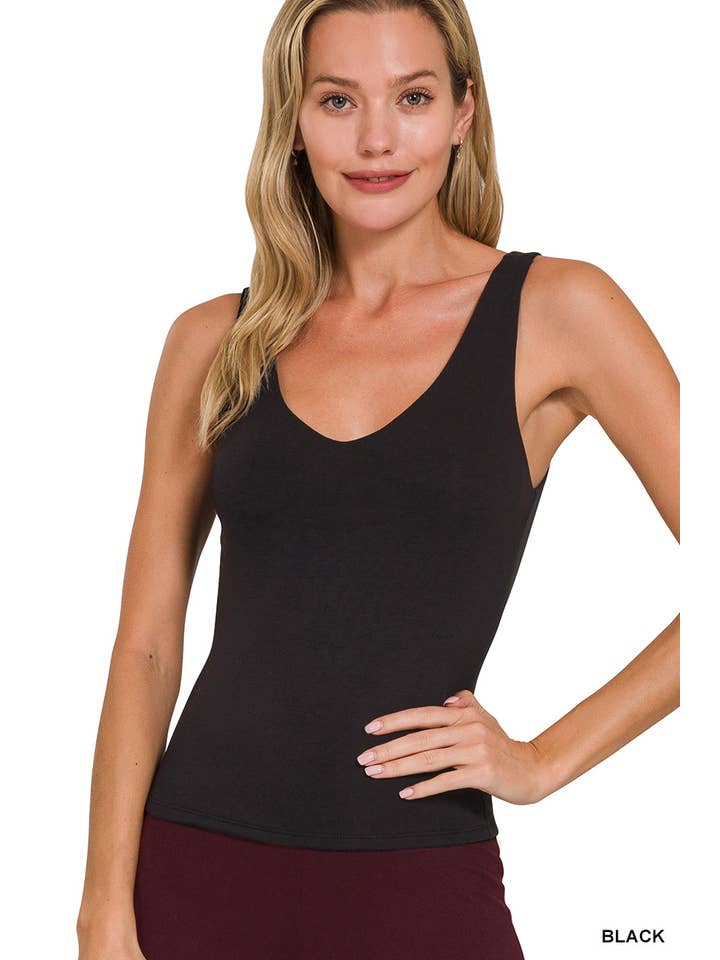 42POPS - Wholesale Tank Top - Women's - ',,,...SI-25678 DOUBLE LAYERED TANK TOP