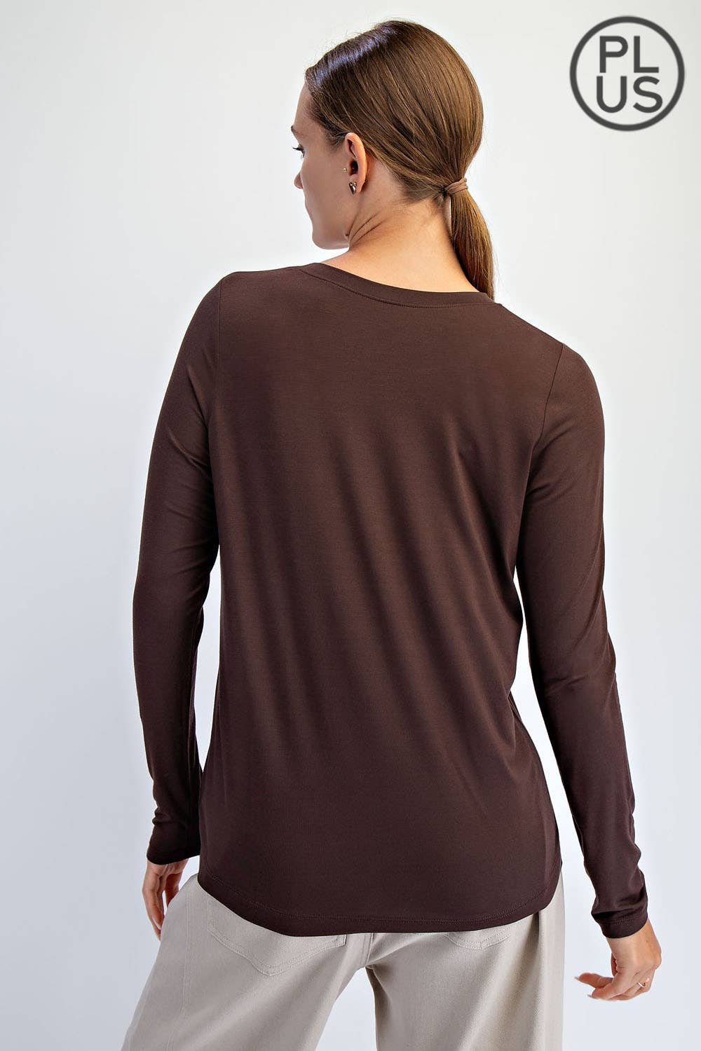 Rae Mode - Wholesale Lounge Top - Women's - PLUS SIZE VISCOSE MODAL LONG SLEEVE TOP26
