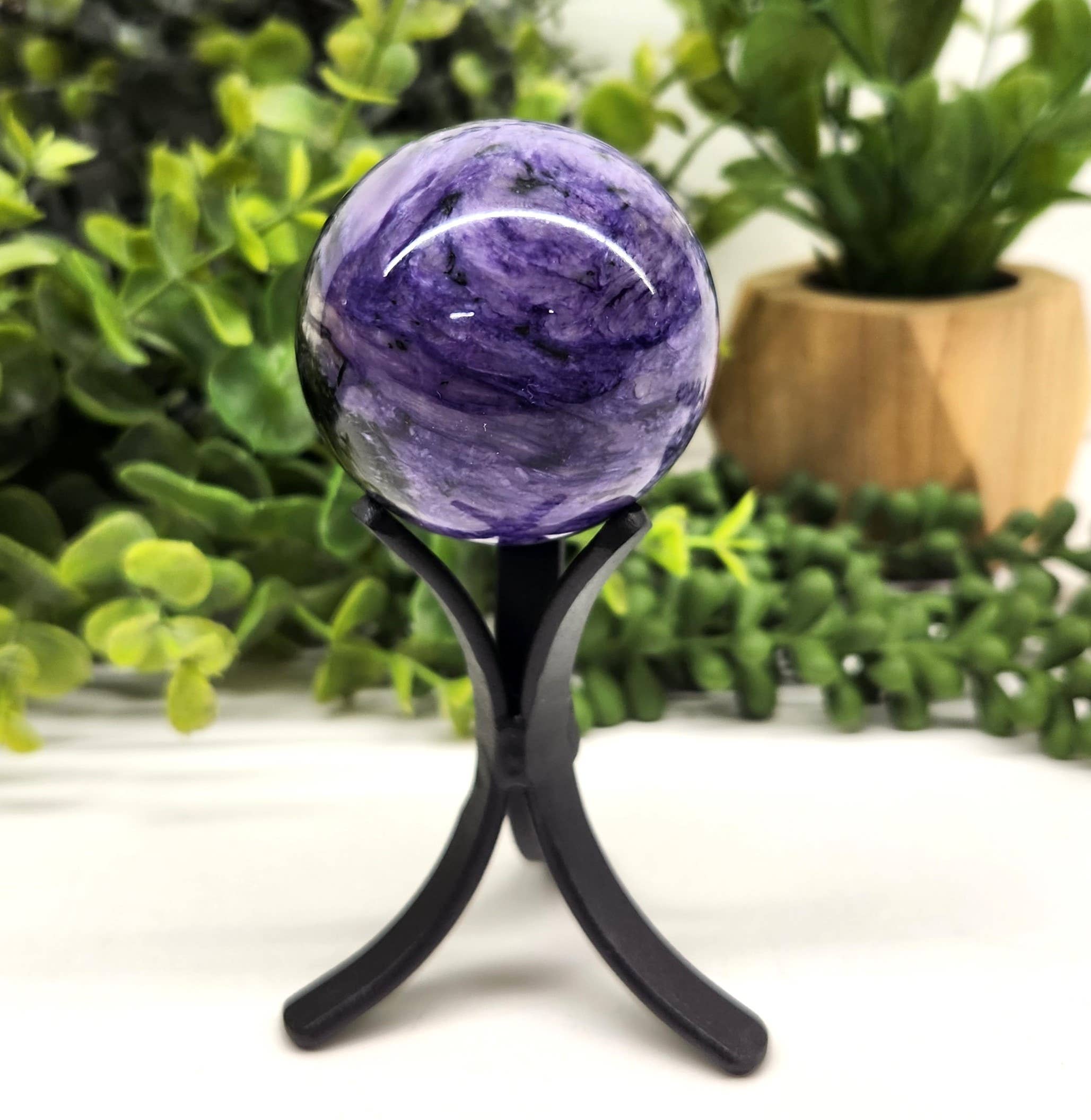 Meraki Gemstones – wholesale Spiritual stone/crystal – Charoite Polished Semi-Precious Gemstone Sphere (5 to 6cm)6