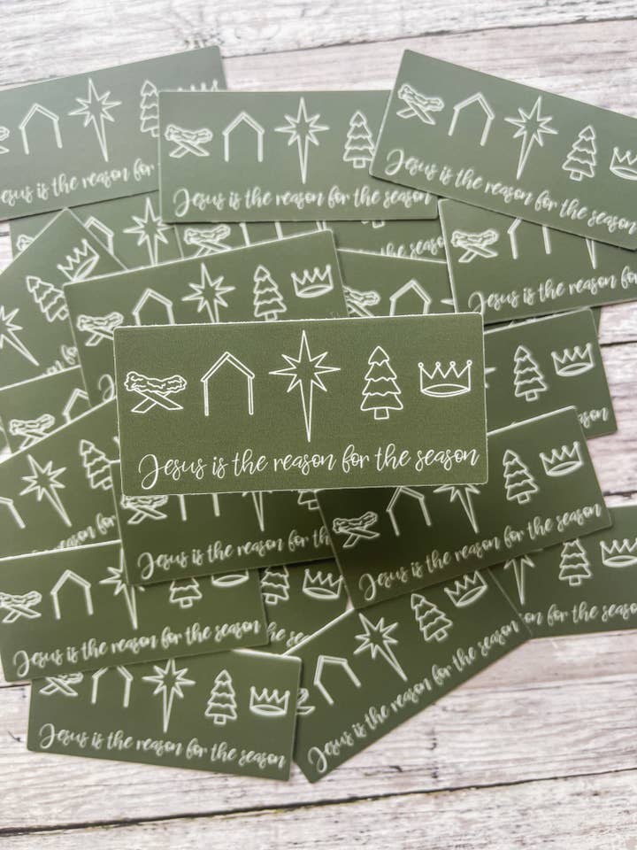 Autocollant de Noël chrétien Jésus est la raison pour la vente par HH and Grace Co