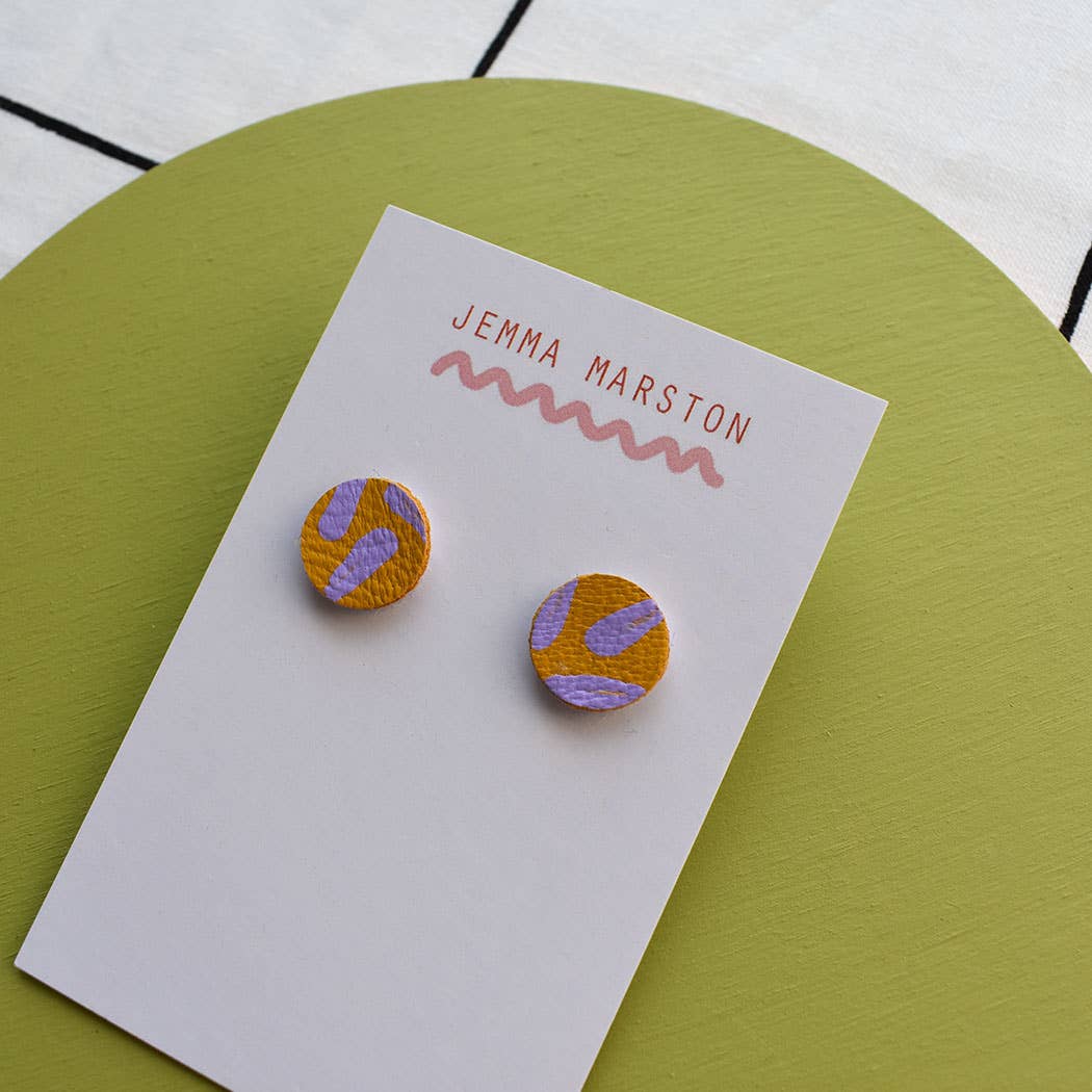 Jemma Marston - Wholesale Stud/Post Earrings - Colour Mini Leather Painted Stud Earrings4