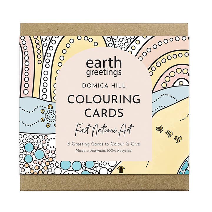 Earth Greetings - Wholesale Everyday Greeting Card - Colouring Cards Pack - First Nations Art0