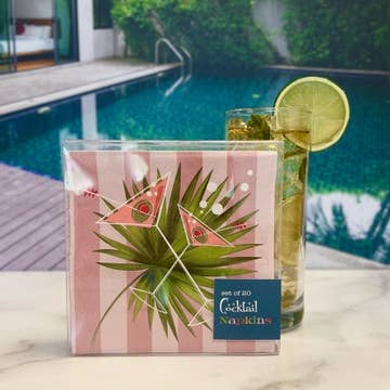 Mod Lounge Paper Company – wholesale Engångsservett – Martini Palm Cocktail Dryck Servett1