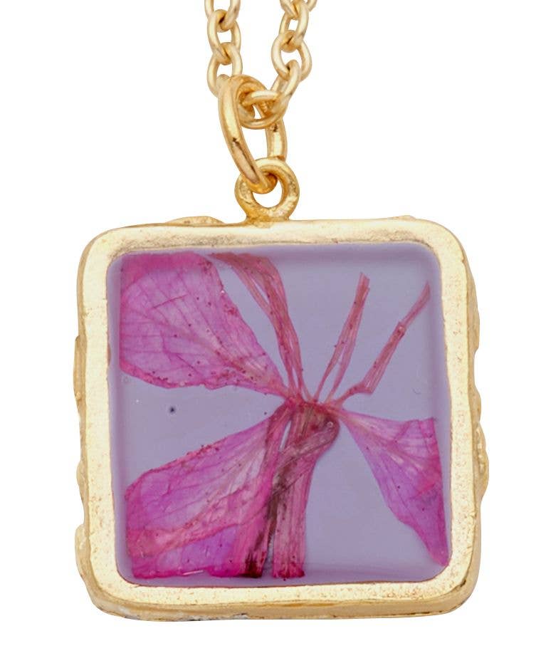 Shari Dixon – wholesale Pendant/charm necklace – Mountain Peach Blossom Small Square Necklace0