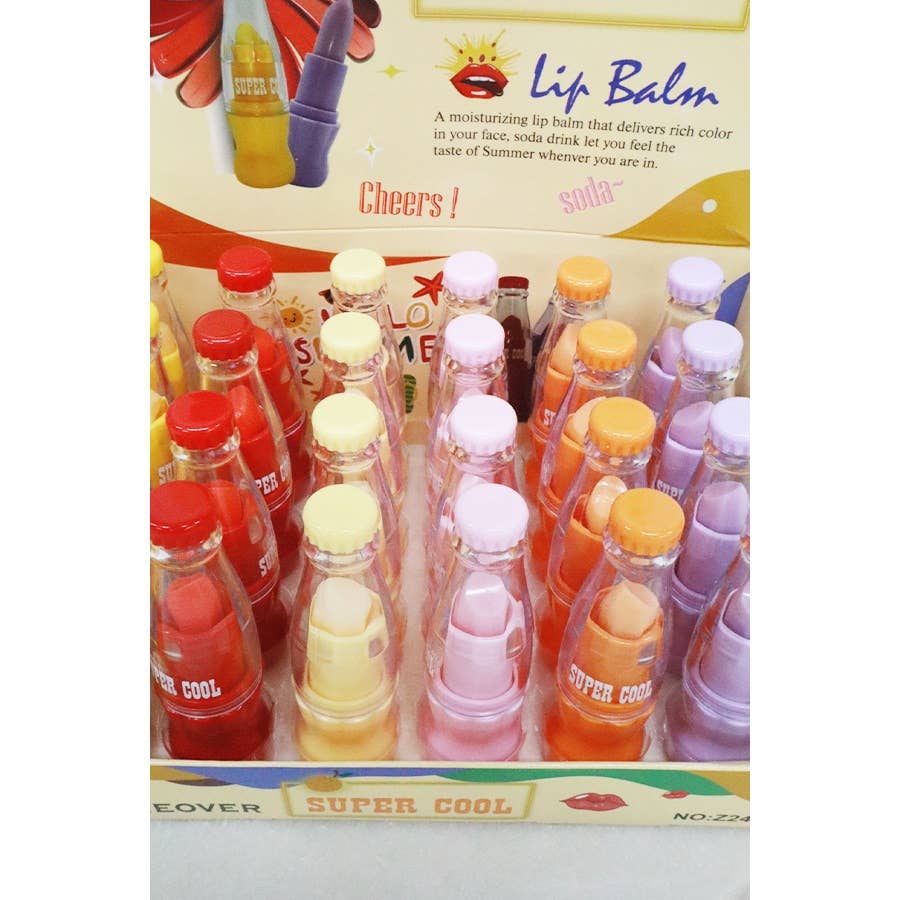 MIX COLOR 24-Pcs Soda Bottle Lip Gloss for wholesale on Faire4