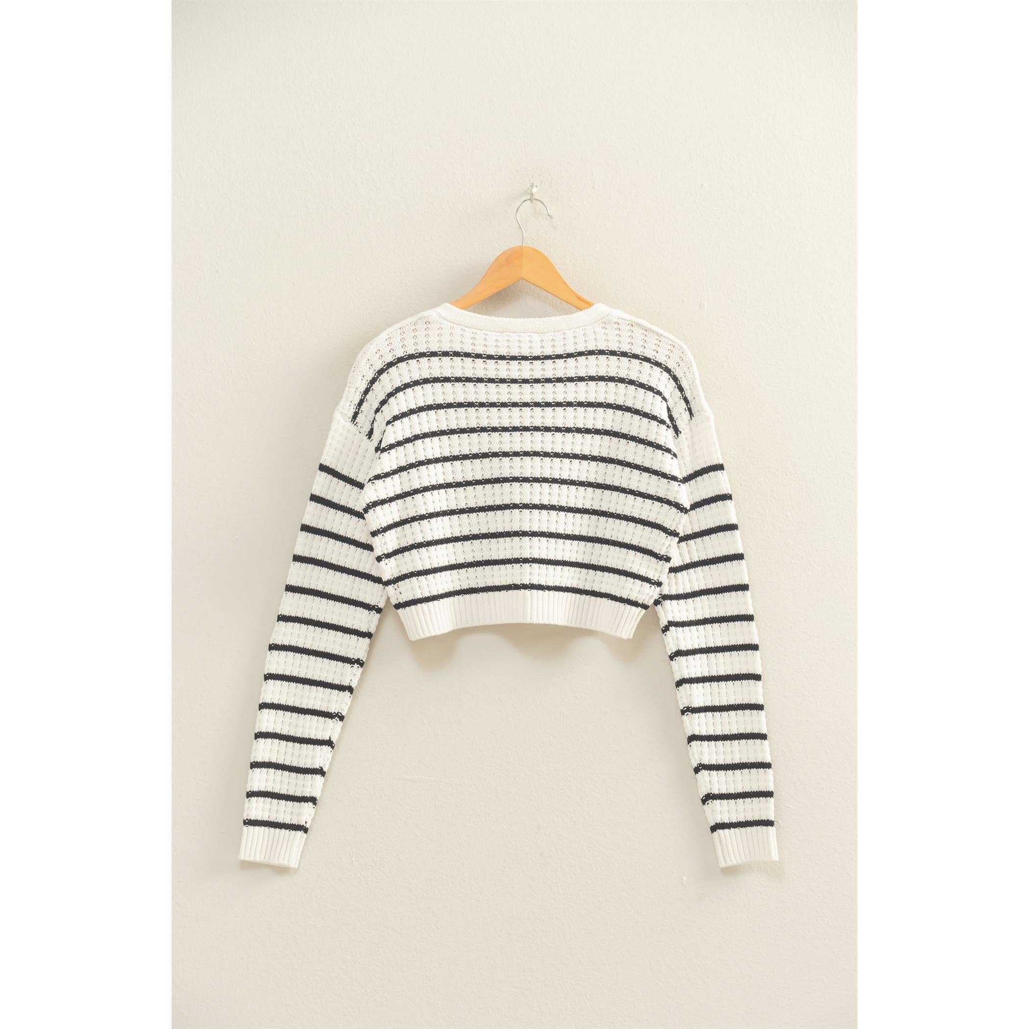 HYFVE - Vendita all'ingrosso Cardigan - Donna - Cardigan a righe con maniche lunghe e bottoni6