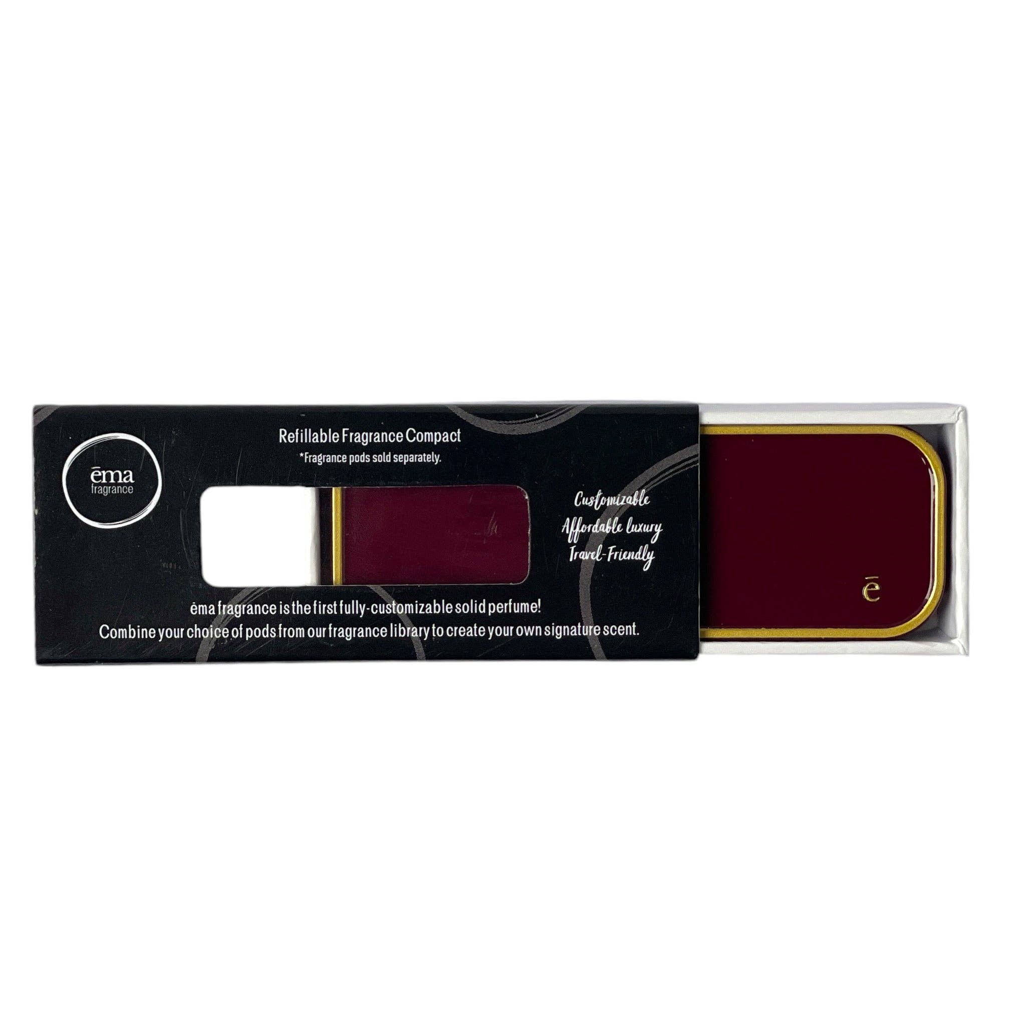 ēma fragrance - Vendita all'ingrosso Specchietti da borsa - ēma Fragrance Compact Burgundy Red – Regalo Personalizzabile8