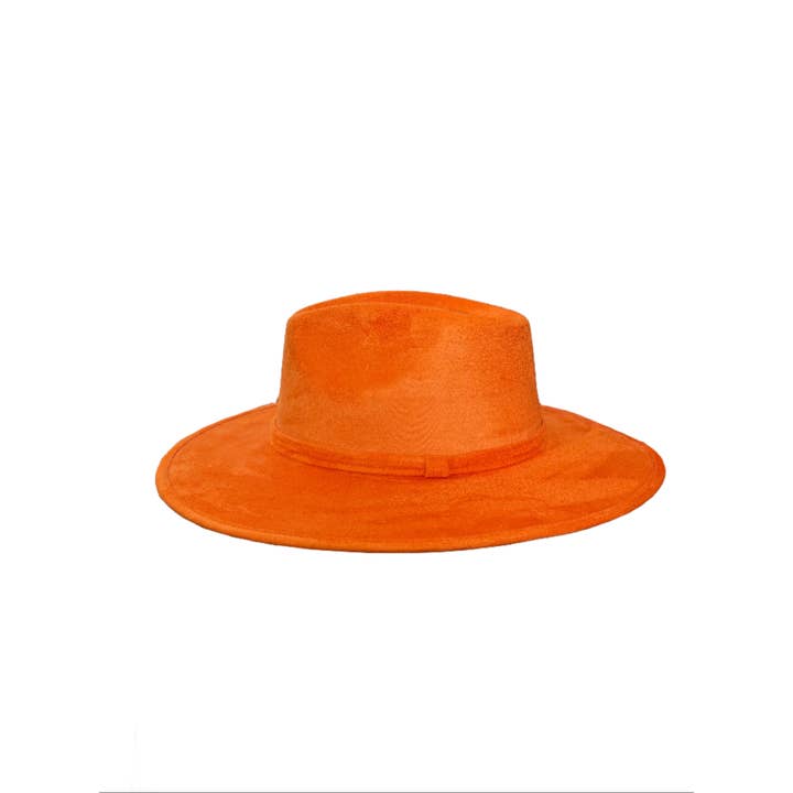 Wilder and Soul Wholesale Hats - Wholesale Fedora - Women's - Vegan Suede Rancher Hat - Bright Orange2