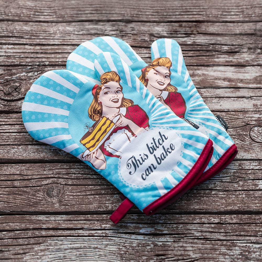 Zapps Clothing - Wholesale Oven Mitt/Pot Holder - This Babe Can Bake Oven Mitts And Potholder Set4