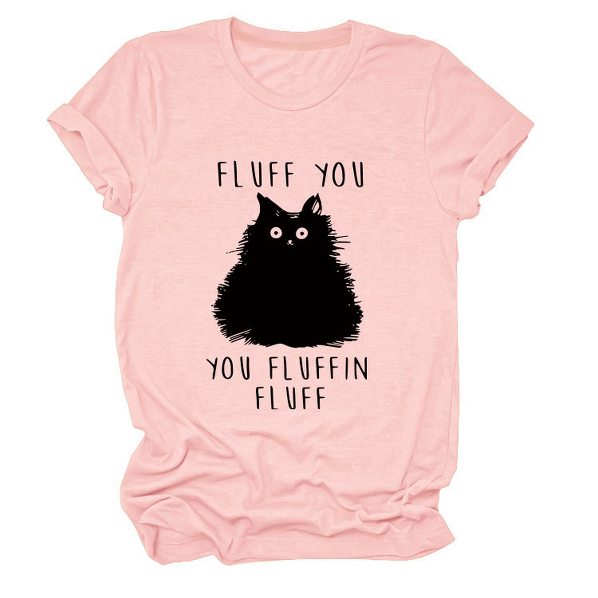 ACCITY - Wholesale Screen Printed T-Shirt - Women's - Women’s Graphic Tee – Fluff You Cat Print_CWTTSL05107