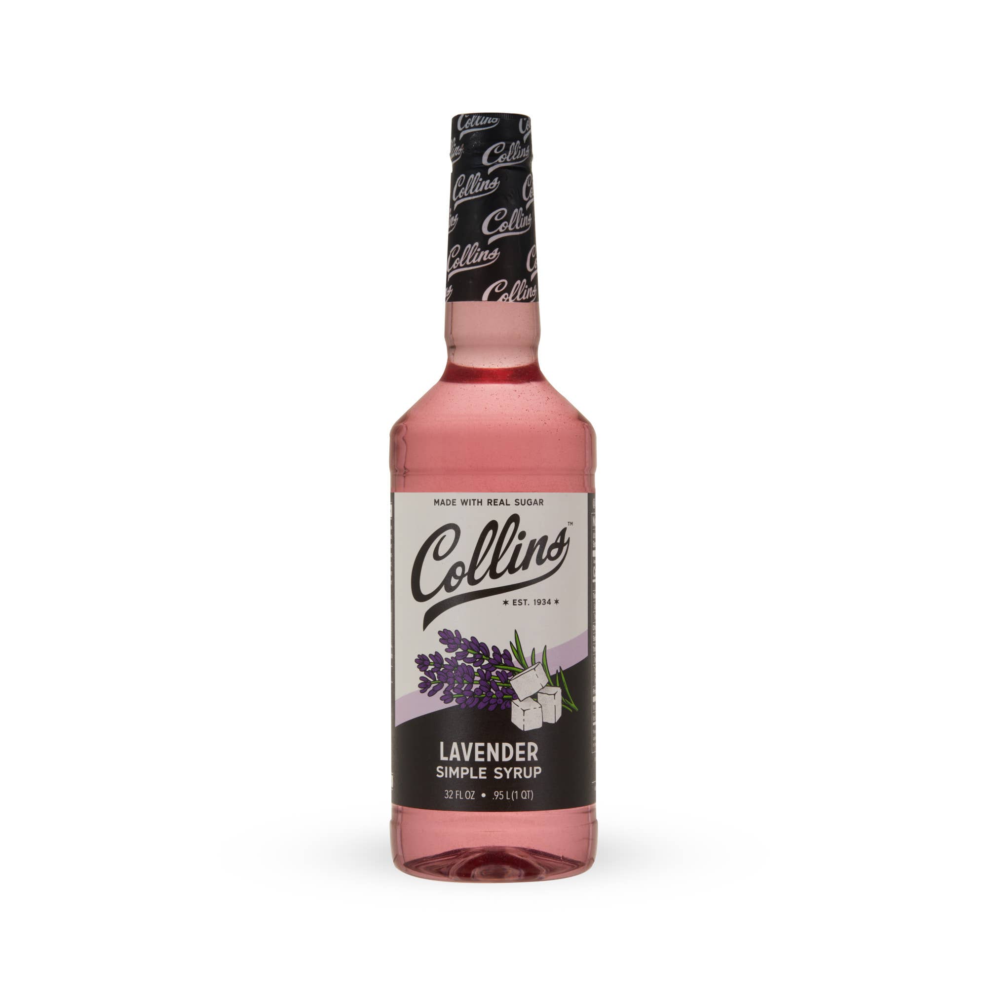 Collins - Vente Mélange/sirop pour cocktails - Sirop simple de cocktail à la lavande avec vrai sucre 32 oz