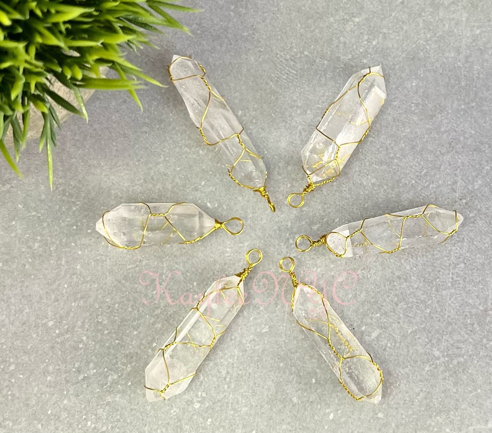 KayleeNYC - Wholesale Individual Charm/Pendant - Natural Lemurian Quartz Wrapped Pendants1