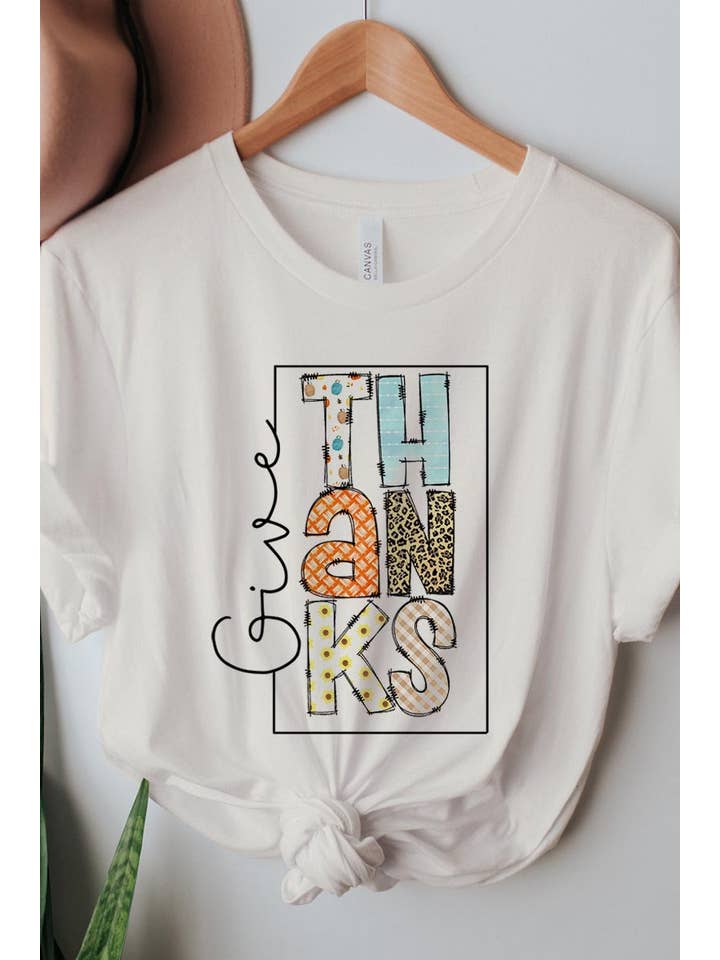 COLORBEAR – T-shirt estampada - Mulher por atacado – DAR GRAÇAS MANGA CURTA UNISSEX12