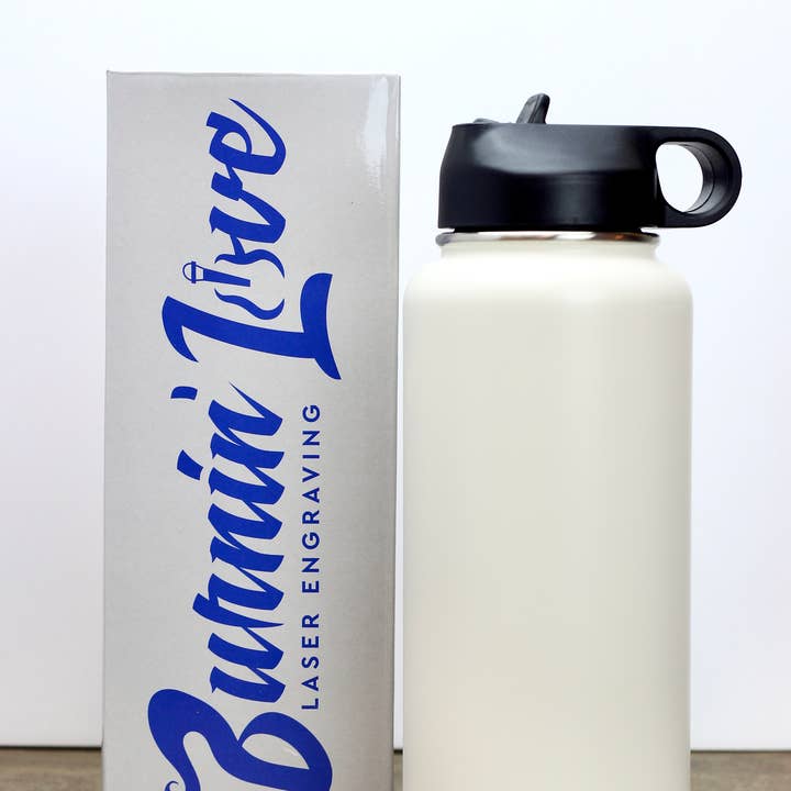 Burnin Love Laser Engraving - Vente Bouteilles d'eau - Gourdes gravées au laser Burnin' Love de 32 oz (946 ml)23