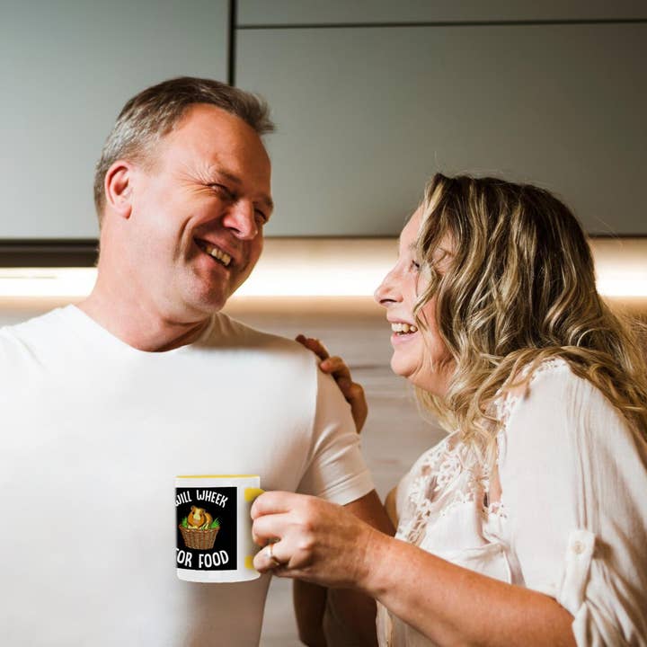 3dRose - Vente Tasse à café - 3dRose, Semaine de volonté pour la nourriture Cochon d'Inde Porcelet avec sac, Tasse3