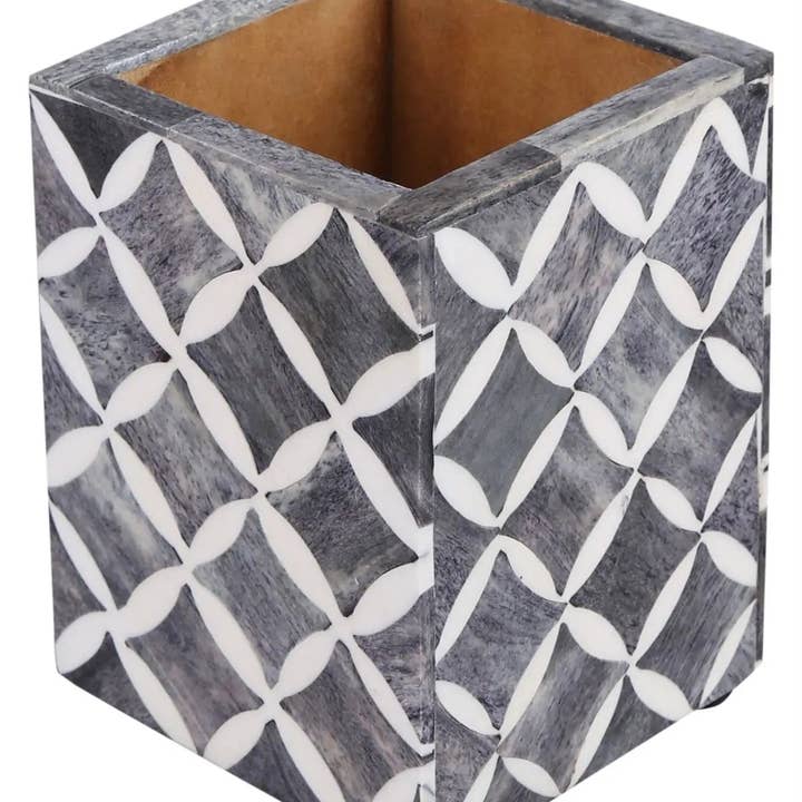 Muqeem & Brothers - Wholesale Pen & Pencil Holder - 3x4 Pen & Pencil Holder Mosaic Star - in Blue, Grey