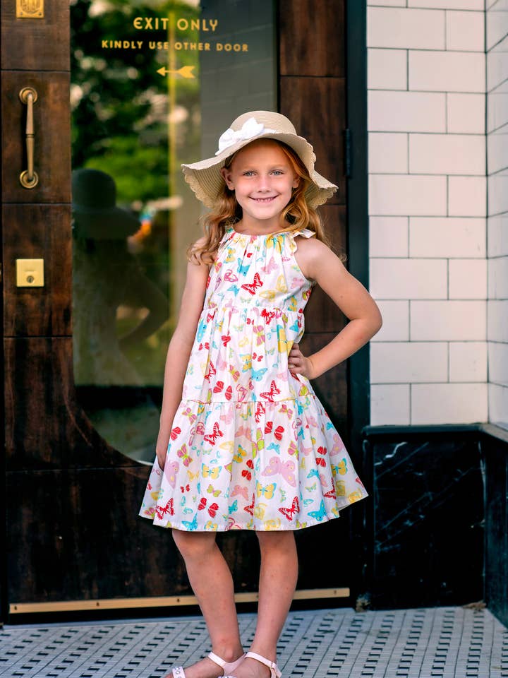 Minna - Wholesale Dress - Kids - Tiered Twirl Dress - Butterfly Ballet Petal Pastels19