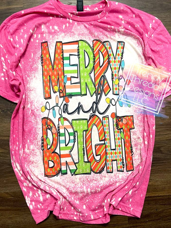 Christmas shirt | merry and bright shirt for wholesale by Trendy Threads Designs LLC